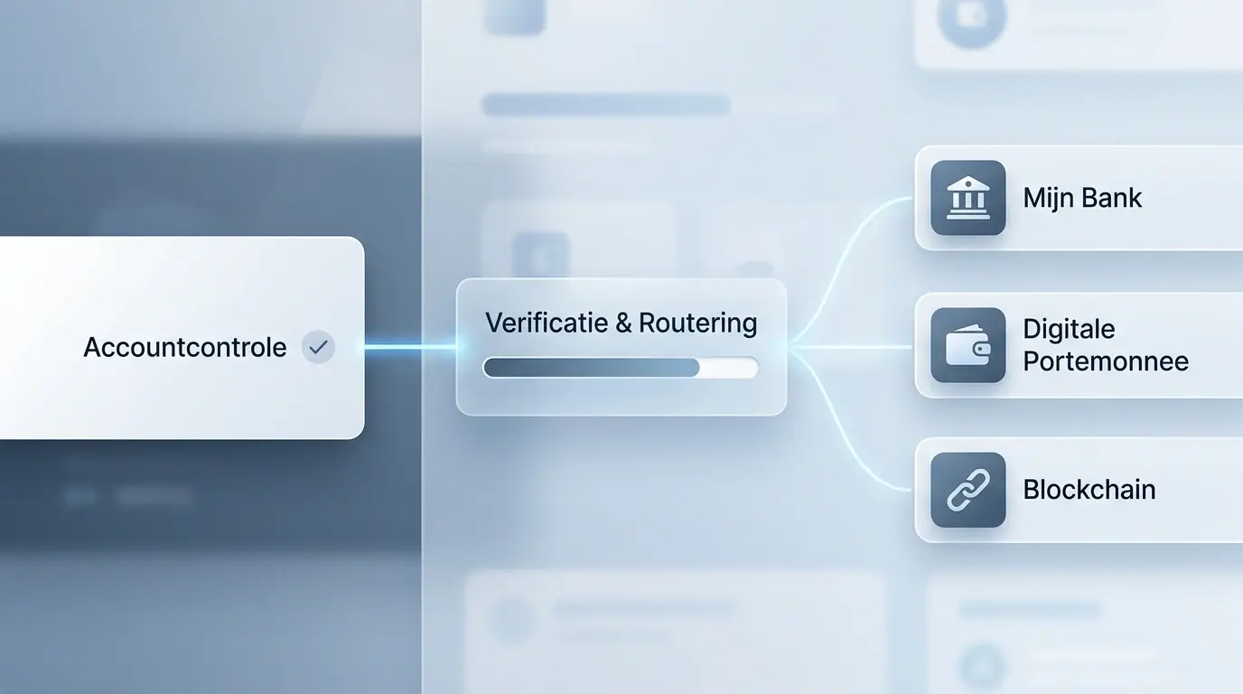 Illustratie van een opnameverzoek met bank- en digitale betaalroutes