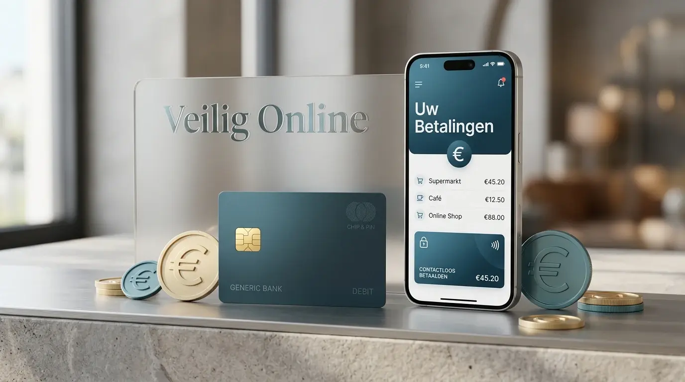 Illustratie van eurobetalingen via bank, e-wallet en cryptovaluta